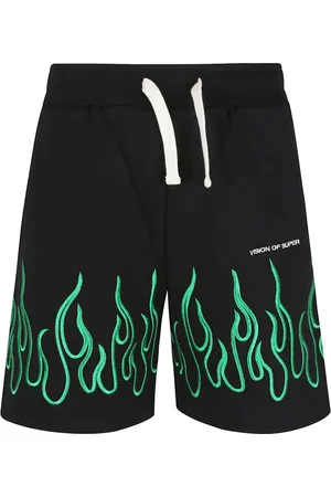 Vision Of Super Pantalones cortos con motivo de llamas