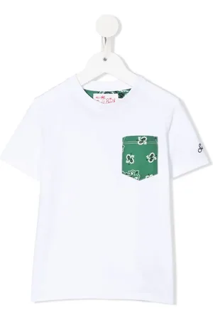 MC2 SAINT BARTH Camiseta con bolsillo en el pecho y logo