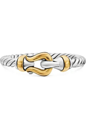 David Yurman Anillo Petite Buckle de 2 mm en oro amarillo de 18 ct y plata de ley