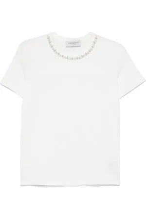 Ermanno Firenze Camiseta con detalles de cristal