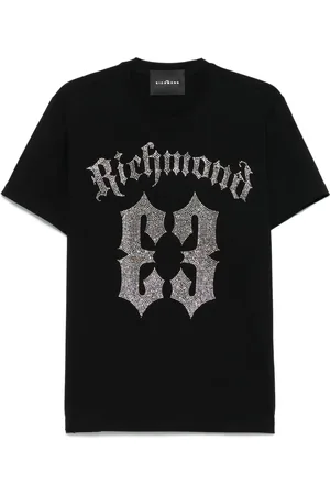 John Richmond Camiseta con logo de cristales