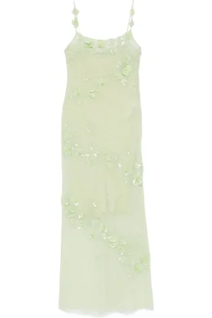 BLUMARINE Vestido largo de tul bordado