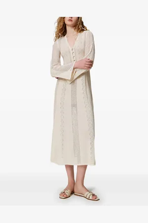 Twin-Set Vestido midi de ganchillo
