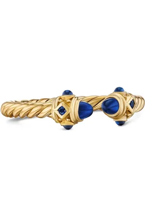 David Yurman Anillo Renaissance de 2.3 mm en oro amarillo de 18 ct con zafiro