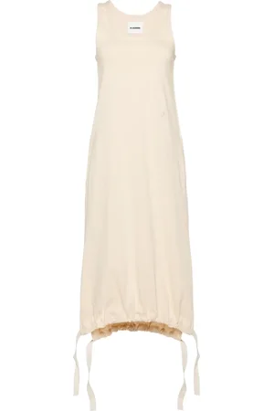 Jil Sander Vestido largo con monograma bordado