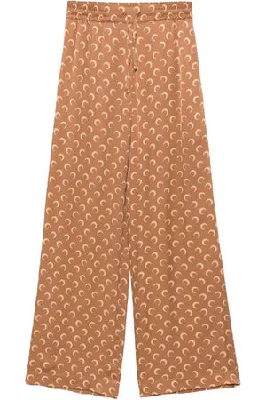 Marine Serre Pantalones con luna en jacquard