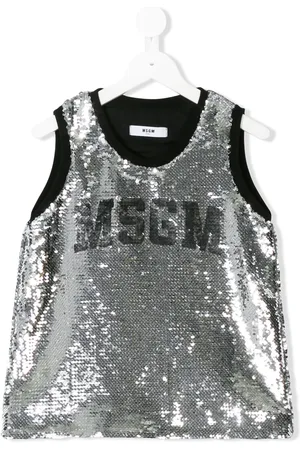 Msgm Top con logo de lentejuelas