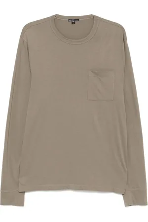 James Perse Camiseta con bolsillo y manga larga