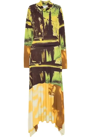 MONSE Vestido midi con dobladillo asimétrico