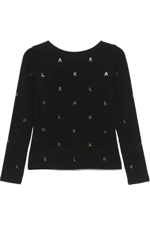Karl Lagerfeld Camiseta con logo de strass