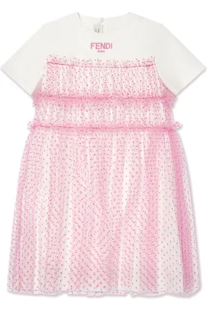 Fendi Vestido estilo camiseta con logo bordado