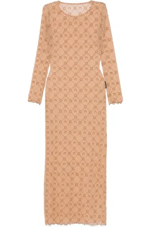 Marine Serre Vestido de malla Moonogram