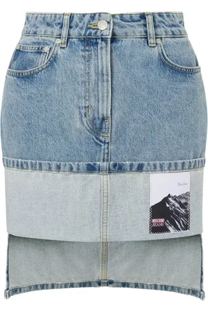 Moschino Falda vaquera con aplique del logo