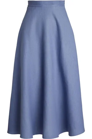 Ralph Lauren Falda de lino con cremallera oculta