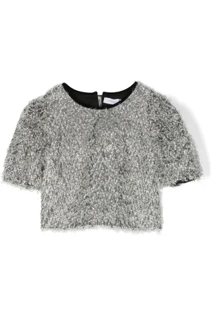 MONNALISA Top con efecto de plumas