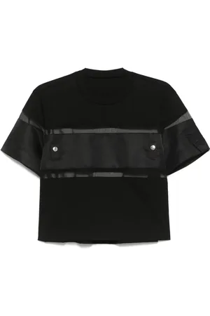 SACAI Camiseta con paneles translúcidos