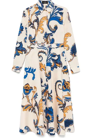 Etro Vestido camisero con motivo de cachemira