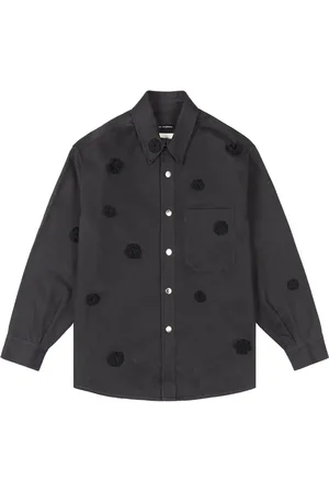 SONG FOR THE MUTE Sobrecamisa Black con margaritas bordadas
