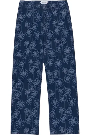 HONOR THE GIFT Vaqueros "Indigo" con motivo floral en jacquard