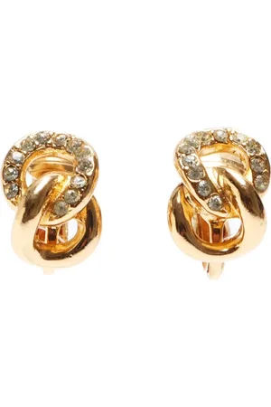 Dior Pendientes de clip con strass 1990-2010