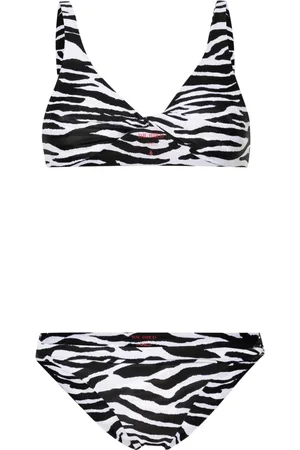The Attico Bikini con estampado de cebra