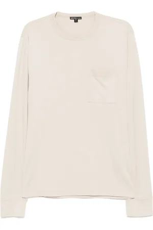 James Perse Camiseta con bolsillo y manga larga