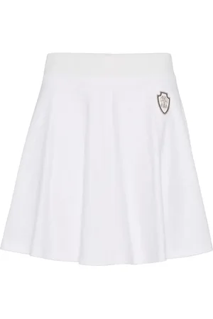 Brunello Cucinelli Falda plisada de algodón