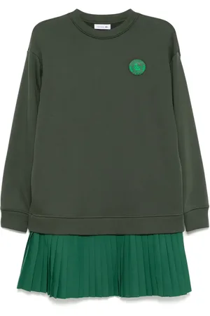 Lacoste Vestido estilo sudadera plisado