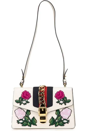 Gucci Bolso de hombro Sylvie pequeña de piel con bordado floral 2000-2015