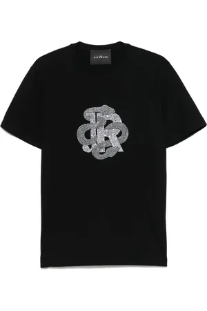 John Richmond Camiseta con logo de cristales