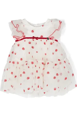 MONNALISA Vestido de tul con bordado floral