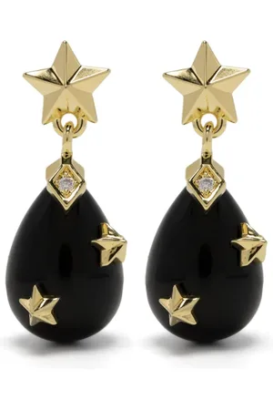 ESHVI Pendientes Onyx con diseño de lágrima