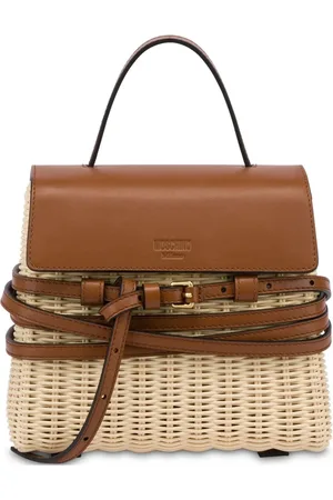 Moschino Bolso shopper con diseño de madera