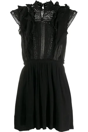Isabel Marant Vestido corto con ribete de encaje