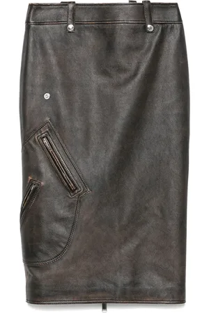 Alexander McQueen Falda de tubo con detalle fruncido