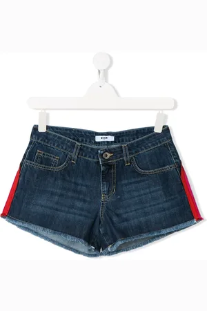 Msgm Pantalones cortos vaqueros con raya del logo