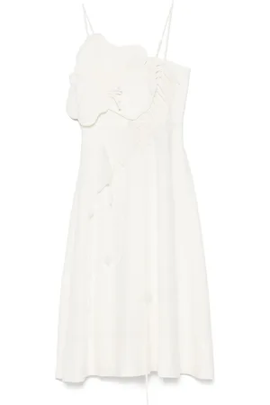 Farm Rio Vestido midi con apliques florales