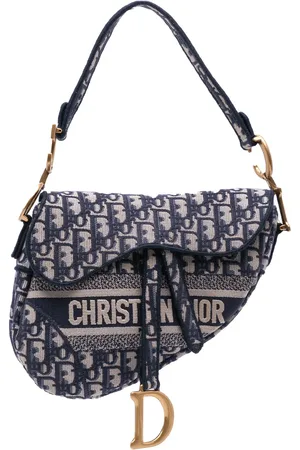 Dior Bolso de hombro Saddle Bag con lona con motivo Oblique característico 2020