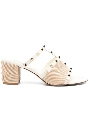 VALENTINO GARAVANI Mules Rockstud de piel con tacón de 70 mm