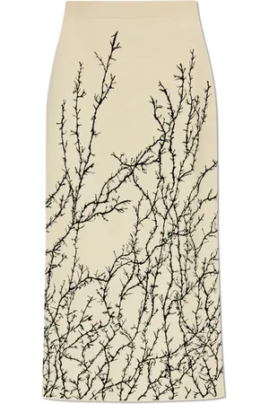 Alexander McQueen Falda de tubo con motivo gráfico