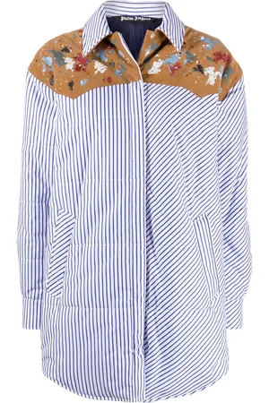 Palm Angels Sobrecamisa acolchada a rayas verticales