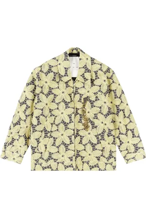 SONG FOR THE MUTE Chaqueta de chándal "Yellow" con motivo floral