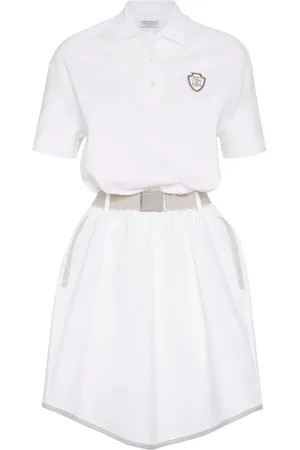 Brunello Cucinelli Vestido tipo polo de mezcla de algodón