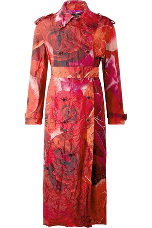 Roberto Cavalli Gabardina con rosa estampada