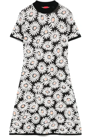 HUGO BOSS Vestido corto con motivo floral en jacquard
