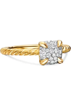 David Yurman Anillo Petite Chatelaine de 7 mm en oro amarillo de 18 ct con diamantes