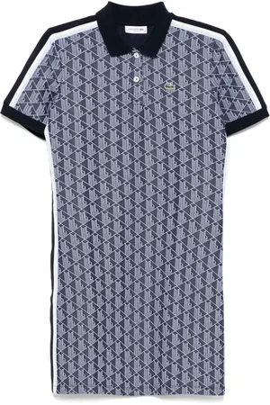 Lacoste Vestido tipo polo con monograma en jacquard