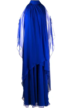 Alberta Ferretti Vestido drapeado con cuello halter