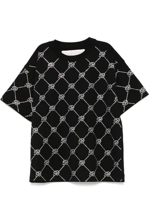 MISS BLUMARINE Camiseta con logo de cristales