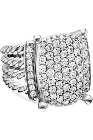 David Yurman Anillo Wheaton de 16.7 mm en plata de ley con diamante
